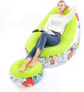 Lazy Sofa, Inflatable Sofa, Family Inflatable Lounge Chair, Graffiti Pattern Flocking Sofa, with Inflatable Foot Cushion, Suitable for Home Rest or Office Rest, Outdoor Folding Sofa Chair (Green) Sporting Goods > Outdoor Recreation > Camping & Hiking > Camp Furniture BOMTTY Green  
