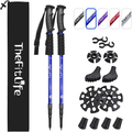 Thefitlife Nordic Walking Trekking Poles - 2 Pack with Antishock and Quick Lock System, Telescopic, Collapsible, Ultralight for Hiking, Camping, Mountaining, Backpacking, Walking, Trekking Sporting Goods > Outdoor Recreation > Camping & Hiking > Hiking Poles TheFitLife Blue  
