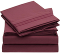 Mellanni California King Sheets - Hotel Luxury 1800 Bedding Sheets & Pillowcases - Extra Soft Cooling Bed Sheets - Deep Pocket up to 16" - Wrinkle, Fade, Stain Resistant - 4 PC (Cal King, Persimmon) Home & Garden > Linens & Bedding > Bedding Mellanni Burgundy Full 