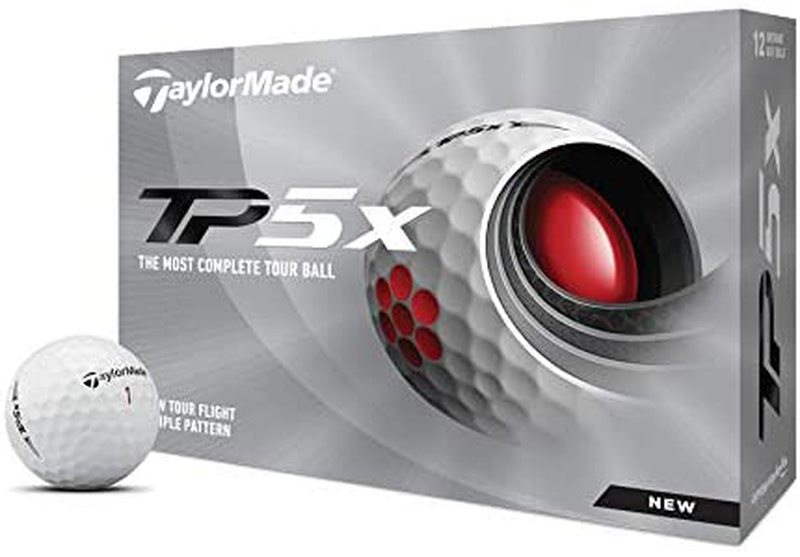 TaylorMade TP5 & TP5x Golf Balls (White, Yellow, Pix)  TaylorMade White 2021 TP5x 