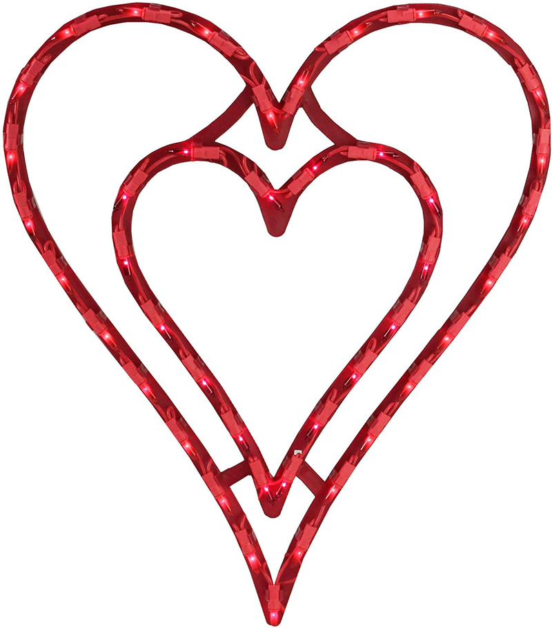 IMPACT 17" Lighted Valentine'S Day Double Heart Window Silhouette Decoration Home & Garden > Decor > Seasonal & Holiday Decorations Impact   