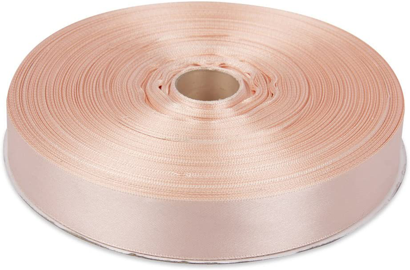Topenca Supplies 3/8 Inches x 50 Yards Double Face Solid Satin Ribbon Roll, White Arts & Entertainment > Hobbies & Creative Arts > Arts & Crafts > Art & Crafting Materials > Embellishments & Trims > Ribbons & Trim Topenca Supplies Peach 1" x 50 yards 
