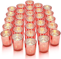 LETINE Glass Votive Candle Holders Set of 12, Clear Tealight Candle Holder Bulk, Ideal for Wedding Centerpieces, Valentines Day Decor and Home Decor