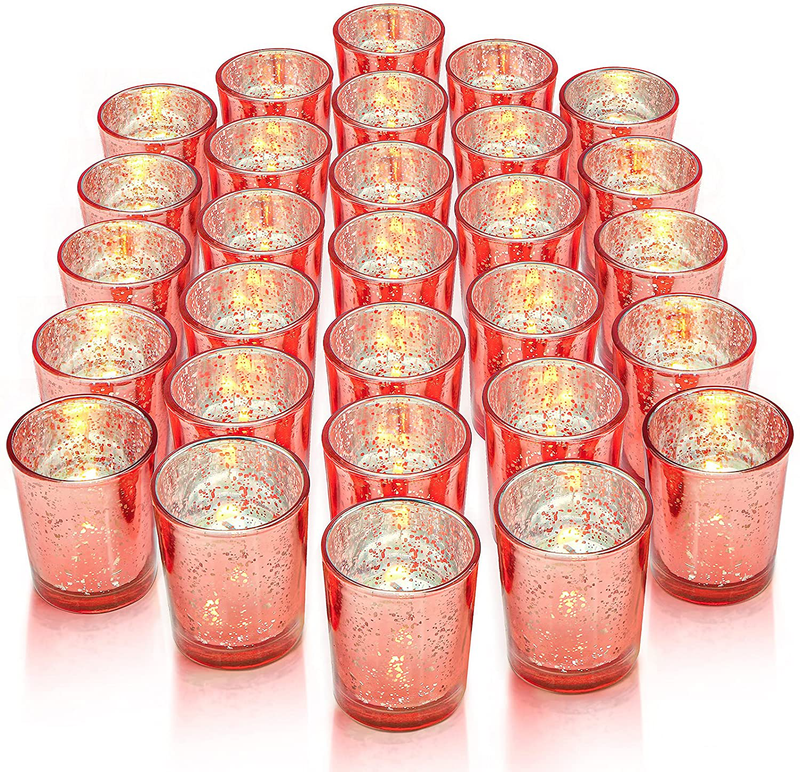 LETINE Glass Votive Candle Holders Set of 12, Clear Tealight Candle Holder Bulk, Ideal for Wedding Centerpieces, Valentines Day Decor and Home Decor Home & Garden > Decor > Home Fragrance Accessories > Candle Holders LETINE Coral-36pcs  