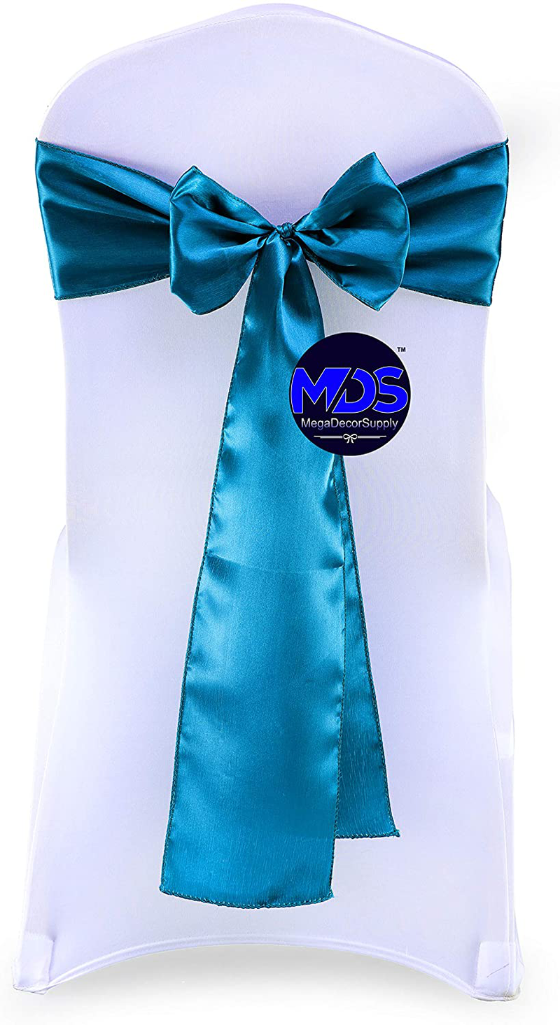 mds Pack of 25 Satin Chair Sashes Bow sash for Wedding and Events Supplies Party Decoration Chair Cover sash -Gold Arts & Entertainment > Party & Celebration > Party Supplies mds Dark Teal 25 
