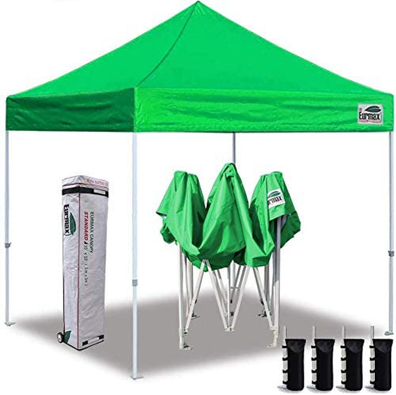 Eurmax 8x8 Feet Ez Pop up Canopy, Outdoor Canopies Instant Party Tent, Sport Gazebo with Roller Bag,Bonus 4 Canopy Sand Bags (White) Home & Garden > Lawn & Garden > Outdoor Living > Outdoor Structures > Canopies & Gazebos Eurmax kelly green 10x10 