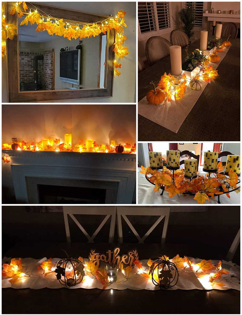 Thanksgiving Decorations Lighted Fall Garland, Thanksgiving Decor Halloween String Lights 8.2 Feet 20 LED, Thanksgiving Gift Fall Decor for Home Holiday Autumn Garland Indoor Arts & Entertainment > Party & Celebration > Party Supplies Luditek   