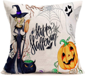 Fukeen Vintage Skull Human Skeleton Hands Throw Pillow Covers Something Wicked This Way Comes Halloween Quotes Decorative Pillow Cases Cushion Cover Home Couch Decor Cotton Linen Pillow Shams 18"x18" Arts & Entertainment > Party & Celebration > Party Supplies Fukeen Halloween Witches Pumpkin  