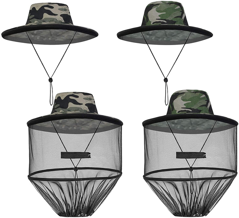Mosquito Head Net Hat Sun Hats with Hidden Net Mesh Mask Sporting Goods > Outdoor Recreation > Camping & Hiking > Mosquito Nets & Insect Screens SUNPRO   