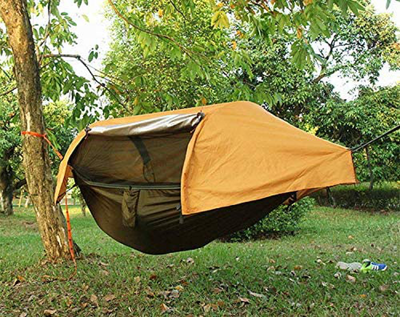 Legacy Premium Food Storage Camping Hammock Tent - Parachute Nylon - Portable, 1 Person Compact Backpacking - Outdoor & Emergency Gear - Tree Straps, Tie Ropes, Mosquito Net, Rain Fly