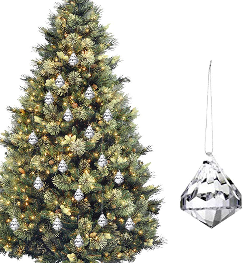 HOHIYA Crystal Ornaments Christmas Tree Decoration Dangle Drop Chandelier Prisms Clear 30pcs