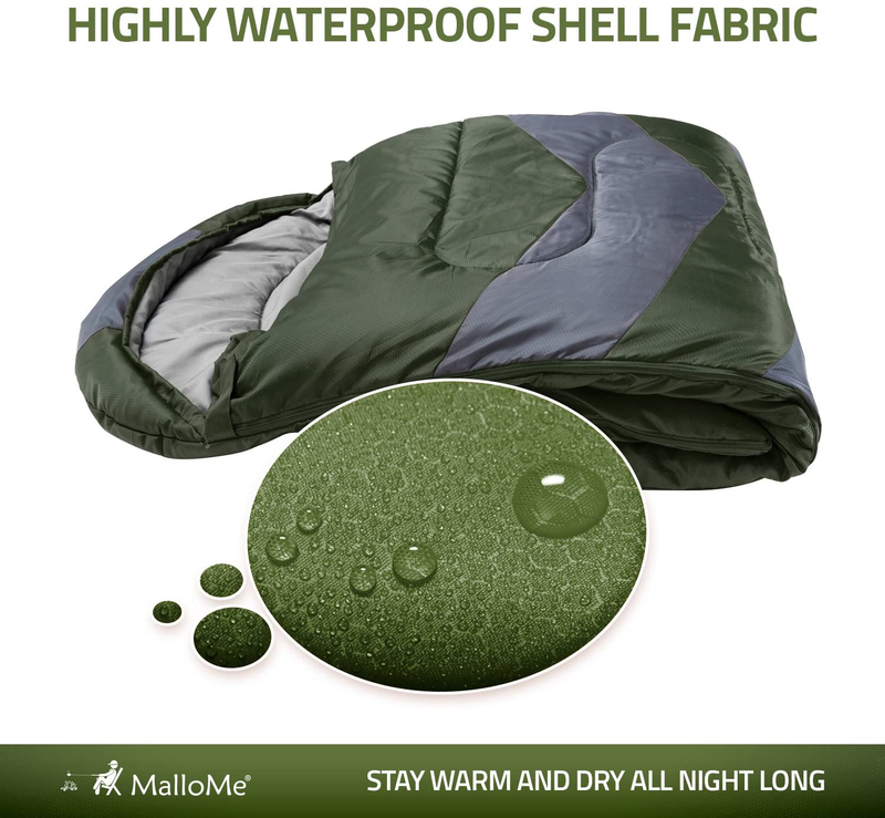 Mallome Sleeping Bags for Adults Kids & Toddler - Camping Accessories Backpacking Gear for Cold Weather & Warm - Lightweight Equipment with Ultralight Compact Bag - Girls Boys Single & Double Person Sporting Goods > Outdoor Recreation > Camping & Hiking > Sleeping BagsSporting Goods > Outdoor Recreation > Camping & Hiking > Sleeping Bags MalloMe   