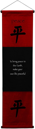 G6 Collection Inspirational Wall Decor Peace Banner Large, Inspiring Quote Wall Hanging Scroll, Affirmation Motivational Uplifting Message Art Decoration, Thought Saying Tapestry Peace (Gray) Home & Garden > Decor > Artwork > Decorative Tapestries G6 Collection Red Burgundy  