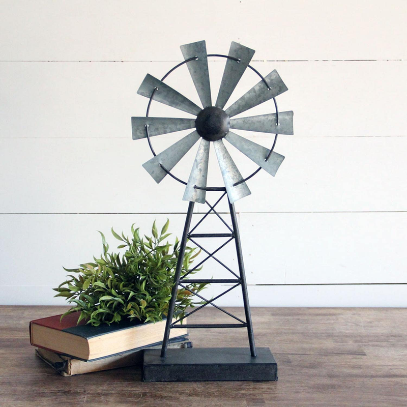 Foreside Home & Garden Metal Small Distressed Windmill Table Decor Home & Garden > Decor > Seasonal & Holiday Decorations Foreside Home and Garden Small  