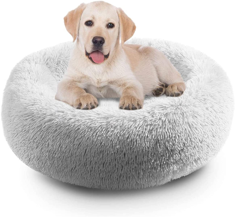 Dog Beds Calming Donut Cuddler, Washable round Dog Bed for Small Dogs, Machine Washable, Waterproof Bottom, for Joint-Relief and Sleep Improvement Animals & Pet Supplies > Pet Supplies > Dog Supplies > Dog Beds Generic 23"  