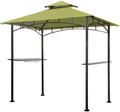 Eurmax 5x8 Grill Gazebo Shelter for Patio and Outdoor Backyard BBQ's, Double Tier Soft Top Canopy and Steel Frame with Bar Counters, Bonus LED Light X2 (Khaki) Home & Garden > Lawn & Garden > Outdoor Living > Outdoor Structures > Canopies & Gazebos Eurmax macaw green  