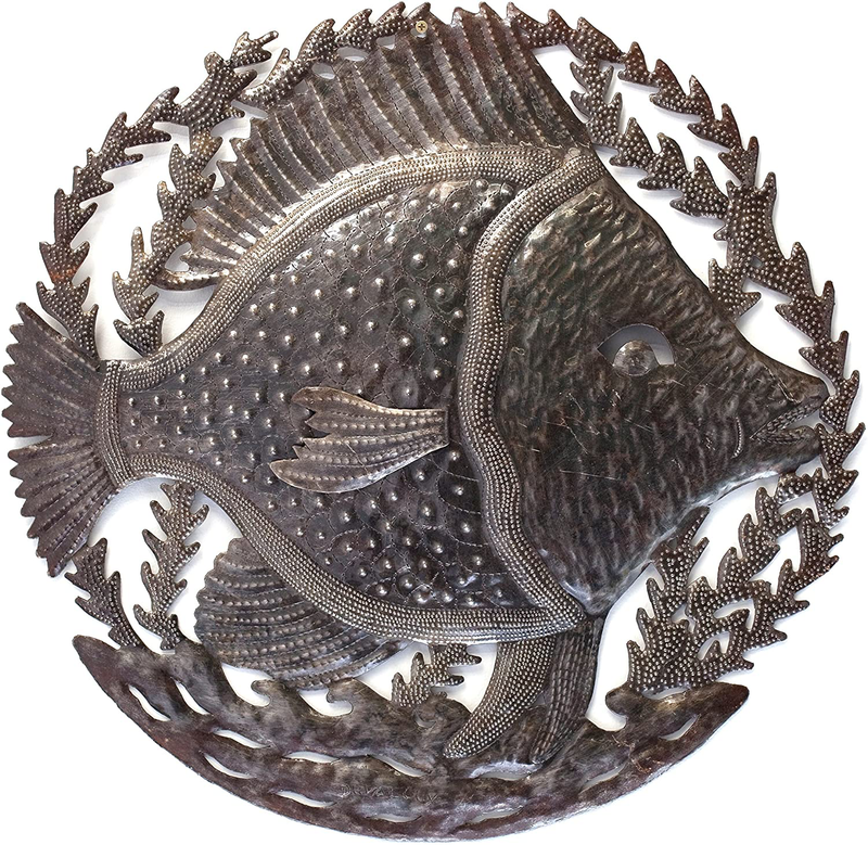 it's cactus - metal art haiti Sea Life Wall Hanging Home Decor, Decoration Great for Bathroom Kitchen or Patio, Nautical, Fish, Turtles, Ocean, Beach Themed, 24 in. x 24 in. (SEA Turtles)
