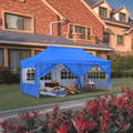 HYD-Parts Outdoor Patio 10x20 Ft Pop up Shade Canopy Party Wedding Gazebo Tent (10x20 Feet Four sidewalls, Red) Home & Garden > Lawn & Garden > Outdoor Living > Outdoor Structures > Canopies & Gazebos HYD-Parts Blue（6 sidewalls）  