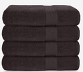 Glamburg Premium Cotton 4 Pack Bath Towel Set - 100% Pure Cotton - 4 Bath Towels 27x54 - Ideal for Everyday use - Ultra Soft & Highly Absorbent - Black Home & Garden > Linens & Bedding > Towels GLAMBURG Chocolate Brown  