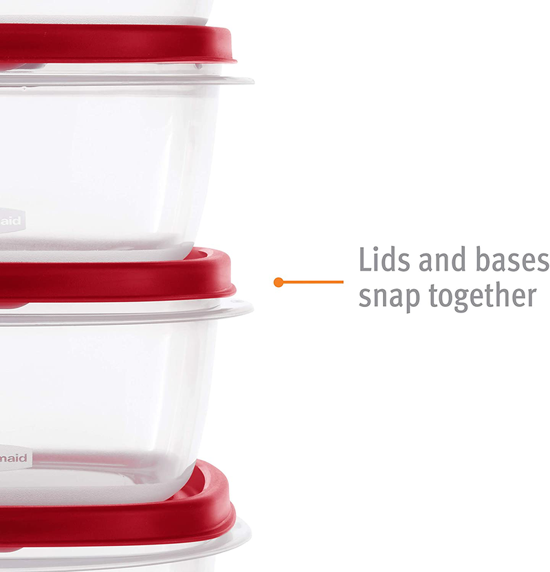 Rubbermaid - 2063704 Rubbermaid Easy Find Vented Lids Food Storage Containers, Set of 21 (42 Pieces Total), Racer Red Home & Garden > Kitchen & Dining > Food Storage Rubbermaid   