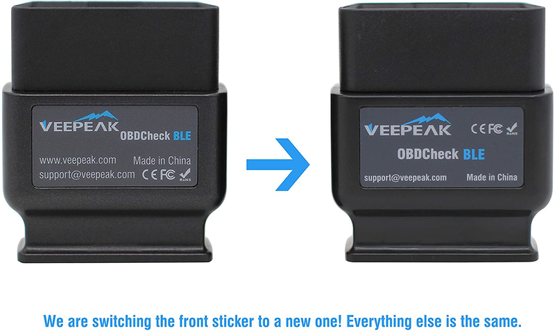 Veepeak OBDCheck BLE OBD2 Bluetooth Scanner Auto OBD II Diagnostic Scan Tool for iOS & Android, Bluetooth 4.0 Car Check Engine Light Code Reader Supports Torque, OBD Fusion app