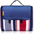 Extra Large Picnic Outdoor Blankets,79" X 79" Picnic Mat Tote for The Beach,Camping Travelling on Grass Waterproof Sandproof Home & Garden > Lawn & Garden > Outdoor Living > Outdoor Blankets > Picnic Blankets Michael Josh Navy & Red Stripes 79'' X 79" 
