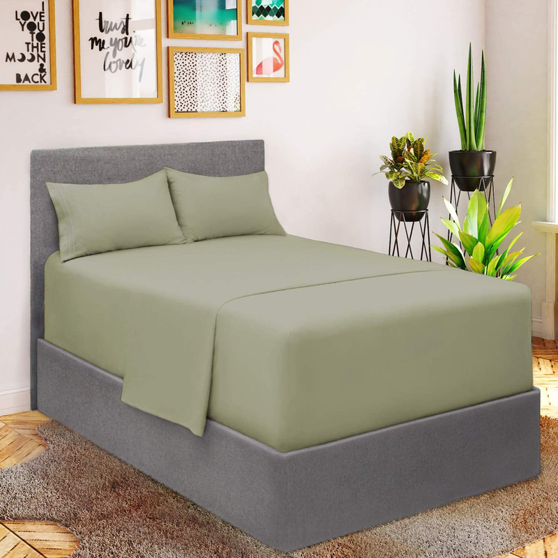 Mellanni California King Sheets - Hotel Luxury 1800 Bedding Sheets & Pillowcases - Extra Soft Cooling Bed Sheets - Deep Pocket up to 16" - Wrinkle, Fade, Stain Resistant - 4 PC (Cal King, Persimmon) Home & Garden > Linens & Bedding > Bedding Mellanni Spa Mint EXTRA DEEP pocket - Twin size 