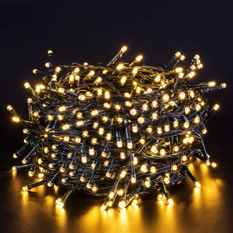 Quntis Battery Operated String Lights - 132FT 300 Leds Valentine Fairy Lights Indoor Outdoor 8 Mode Multicolor Holiday Decoration Twinkle Lights with Timer for Valentines Day Wedding Party Christmas Home & Garden > Decor > Seasonal & Holiday Decorations Quntis Warm White  