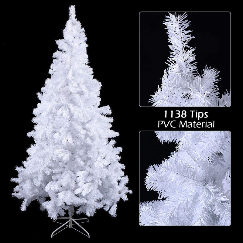 COSTWAY 8Ft-Artificial-PVC-Christmas-Tree-W-Stand-Holiday-Season-Indoor-Outdoor-White Home & Garden > Decor > Seasonal & Holiday Decorations > Christmas Tree Stands COSTWAY   