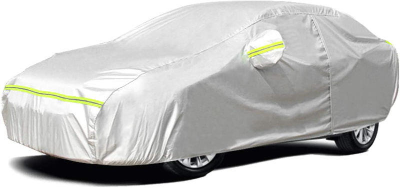 Favoto Full Car Cover Sedan Cover Universal Fit 177-194 Inch 5 Layer Heavy Duty Sun Protection Waterproof Dustproof Snowproof Windproof Scratch Resistant with Storage Bag Sedan Cover  Favoto 167-185 inches Sedan  