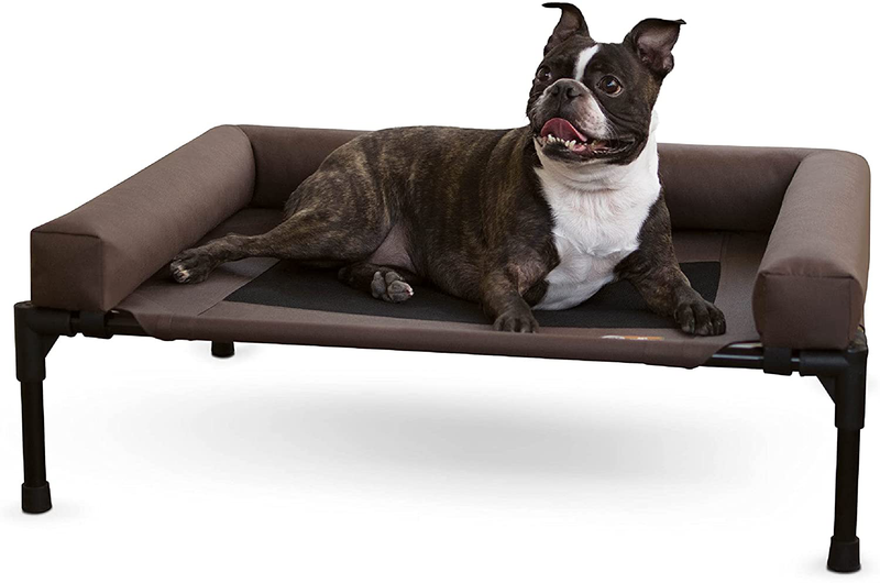 K&H Pet Products Original Bolster Pet Cot Outdoor Elevated Dog Bed with Removable Bolsters - Chocolate/Black Mesh Animals & Pet Supplies > Pet Supplies > Dog Supplies > Dog Beds K&H PET PRODUCTS Medium 25 X 32 X 7 Inches  