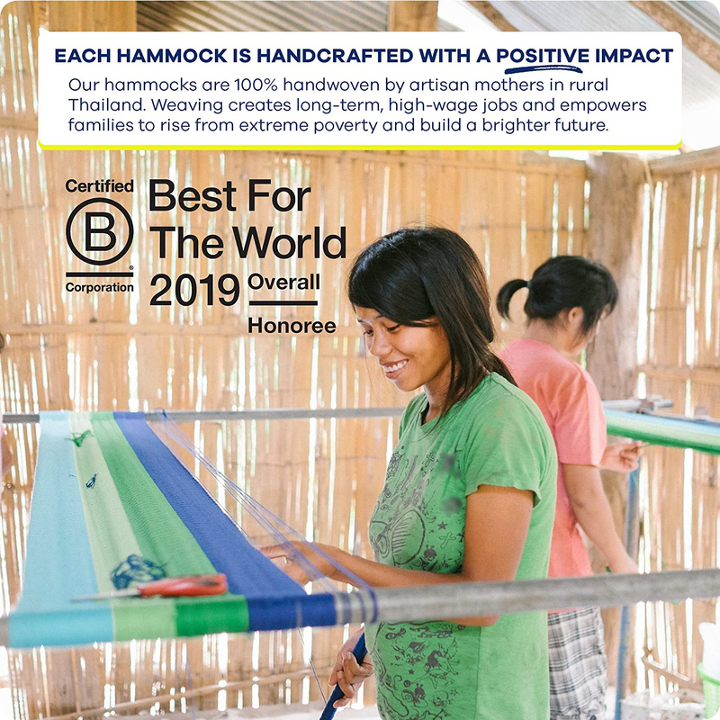 Handwoven Hanging Chair Hammock Swing, Eco-Luxe Weathersafe Hammocks by Yellow Leaf Hammocks, “Mendocino” Hammock, Grey, Fits 1 Person (330 lbs)