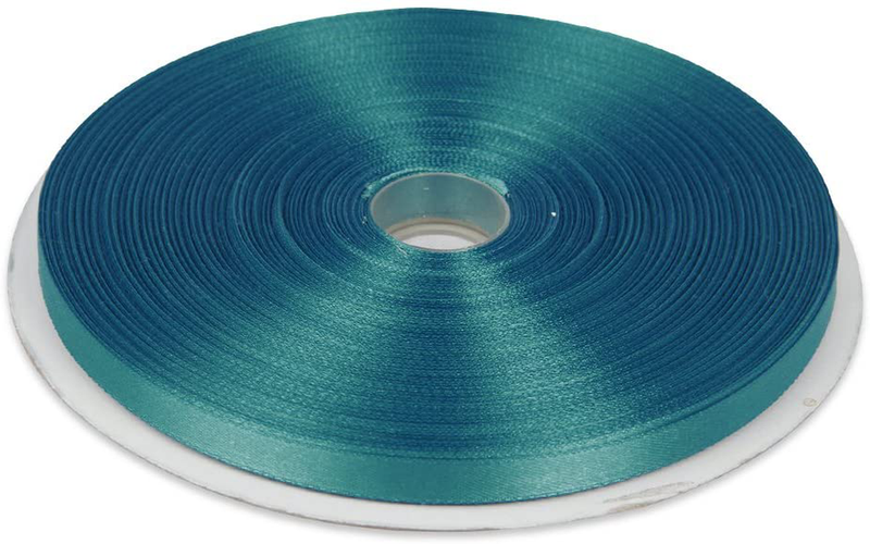Topenca Supplies 3/8 Inches x 50 Yards Double Face Solid Satin Ribbon Roll, White Arts & Entertainment > Hobbies & Creative Arts > Arts & Crafts > Art & Crafting Materials > Embellishments & Trims > Ribbons & Trim Topenca Supplies Turquoise 1/4" x 50 yards 