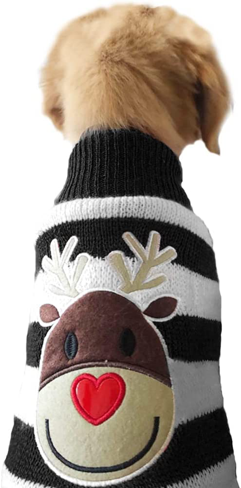 NACOCO Dog Reindeer Sweaters Dog Sweaters New Year Christmas Pet Clothes for Small Dog and Cat Animals & Pet Supplies > Pet Supplies > Dog Supplies > Dog Apparel NACOCO Black X-Small (Pack of 1) 