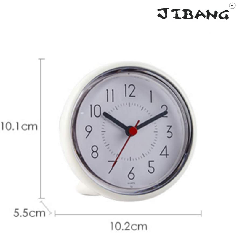 JIBANG Bathroom Wall Clock, Waterproof Suction Cup Silent Non Ticking Clocks with Stand for Desk Bedroom Home Office School (4 Inch, Grey) Home & Garden > Decor > Clocks > Wall Clocks JIBANG   