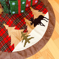 HLOMVE Christmas Tree Skirt, 42 Inch Red and Black Grid Buffalo Check Xmas Tree Skirt Blanket, Christmas Decoration Ornaments for Home Holiday Party Home & Garden > Decor > Seasonal & Holiday Decorations > Christmas Tree Skirts HLOMVE Tree Skirt B  