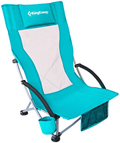 Kingcamp Low Sling Beach Chair for Camping Concert Lawn, Low and High Mesh Back Two Versions