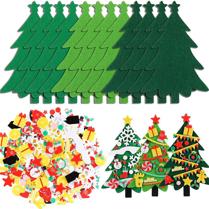 DIY Felt Christmas Tree and Ornaments Felt Kids Party Favors Stickers for Kids Home Door Wall Hanging Christmas Tree Craft Decorations (24 Kits) Home & Garden > Decor > Seasonal & Holiday Decorations& Garden > Decor > Seasonal & Holiday Decorations Tatuo   