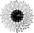LuLu Decor, Decorative Crystal Metal Vine Wall Clock, Diameter 25", 9.50" Black dial in Large Arabic Numerals, Perfect for Housewarming Gift (L72NDC) Home & Garden > Decor > Clocks > Wall Clocks Lulu Decor Black Dial/Number  