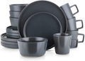 Stone Lain Coupe Dinnerware Set, Service For 4, Black Matte Home & Garden > Kitchen & Dining > Tableware > Dinnerware Stone Lain Gray Matte Service For 4 