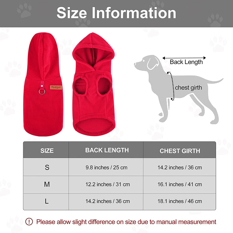 Pedgot 2 Pieces Dog Fleece Vest Hoodie Warm Dog Apparel Clothes Pet Sweater Vest Dog Pullover for Indoor and Outdoor Winter Use Animals & Pet Supplies > Pet Supplies > Dog Supplies > Dog Apparel Pedgot   