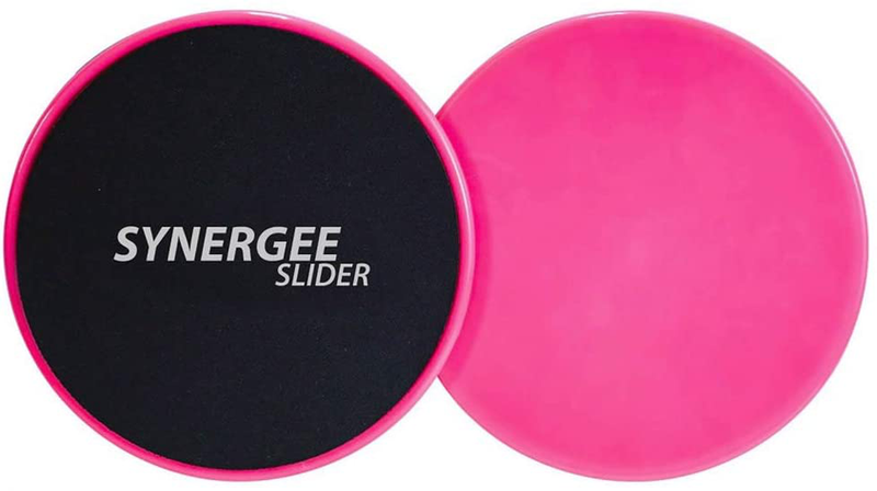 Synergee Core Sliders. Dual Sided Use on Carpet or Hardwood Floors. Abdominal Exercise Equipment  Synergee Power Pink  