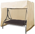 Outdoor Swing Cover 3 Seater Swing Covers for Outdoor Furniture Patio Swing Cover Durable Hammock Outdoor Swing Glider Cover 87x49x67 inches All Weather Protection (Beige) Home & Garden > Lawn & Garden > Outdoor Living > Porch Swings daitous Beige  