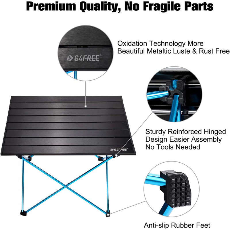 G4Free Camping Table Folding Portable Camp Table Ultralight Collapsible Aluminum Tables with Mesh Storage Bag Sporting Goods > Outdoor Recreation > Camping & Hiking > Camp Furniture G4Free   