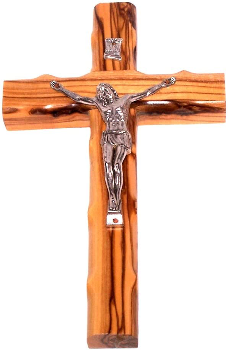 Olive wood Cross/Crucifix with sample from the Holy Land (5 Inches) Home & Garden > Decor > Artwork > Sculptures & Statues Holy Land Market 8 Inch Crucifix  