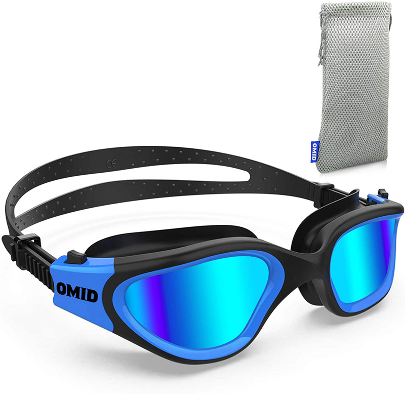 OMID Swim Goggles, Comfortable Polarized Anti-Fog Swimming Goggles for Adult Sporting Goods > Outdoor Recreation > Boating & Water Sports > Swimming > Swim Goggles & Masks OMID A-polarized Mirrored Blue  