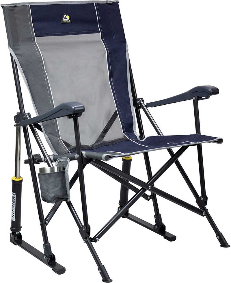 GCI Outdoor Roadtrip Rocker Collapsible Rocking Chair & Outdoor Camping Chair Sporting Goods > Outdoor Recreation > Camping & Hiking > Camp Furniture GCI Outdoor Midnight  