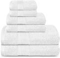 TRIDENT Soft and Plush, 100% Cotton, Highly Absorbent, Bathroom Towels, Super Soft, 6 Piece Towel Set (2 Bath Towels, 2 Hand Towels, 2 Washcloths), 500 GSM, Charcoal Home & Garden > Linens & Bedding > Towels TRIDENT White  