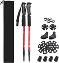Thefitlife Nordic Walking Trekking Poles - 2 Pack with Antishock and Quick Lock System, Telescopic, Collapsible, Ultralight for Hiking, Camping, Mountaining, Backpacking, Walking, Trekking Sporting Goods > Outdoor Recreation > Camping & Hiking > Hiking Poles TheFitLife Red  