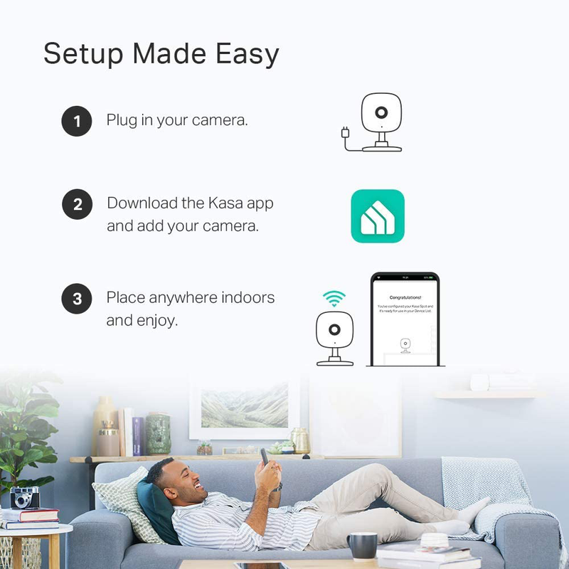 Kasa Indoor Smart Home Camera by TP-Link, 1080p HD Security Camera wireless 2.4GHz with Night Vision, Motion Detection for Baby Monitor, Cloud & SD Card Storage, Works with Alexa & Google Home (EC60) Cameras & Optics > Cameras > Surveillance Cameras TP-Link   